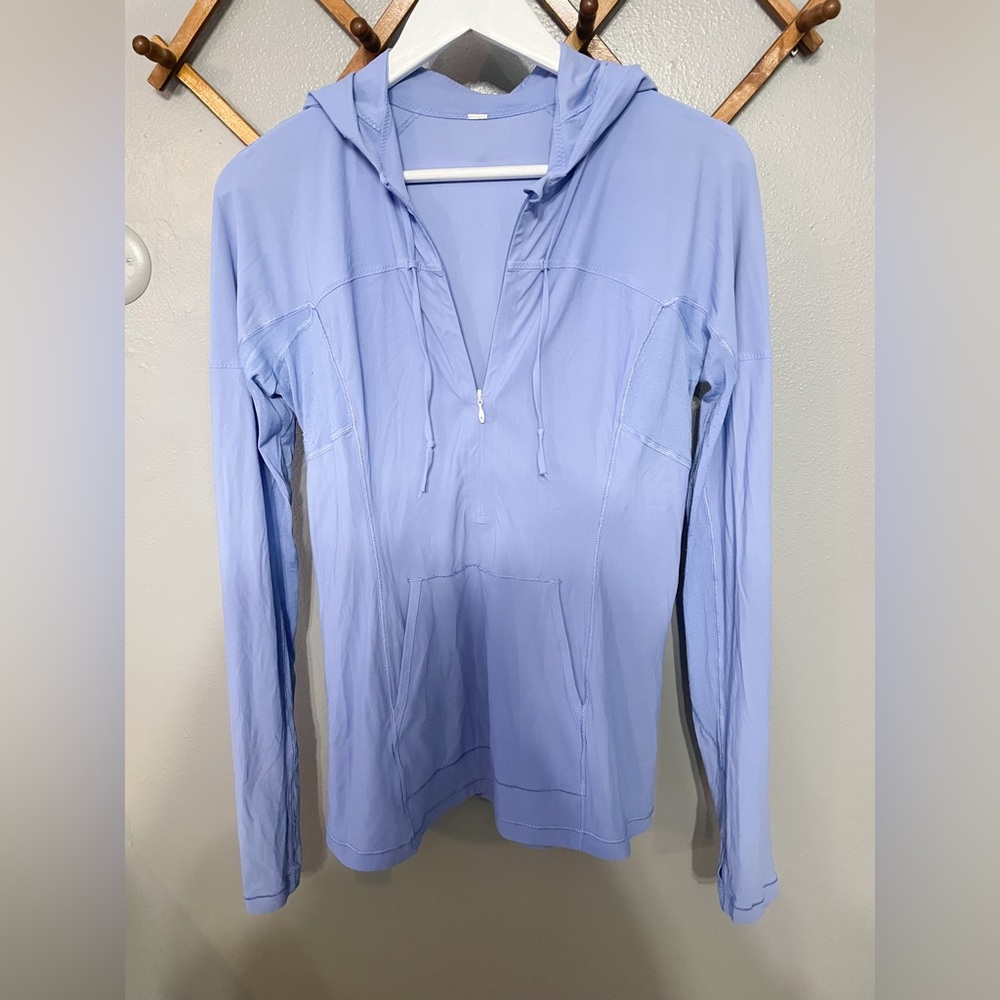 Lululemon periwinkle light blue light weight quarter zip pullover hoodie